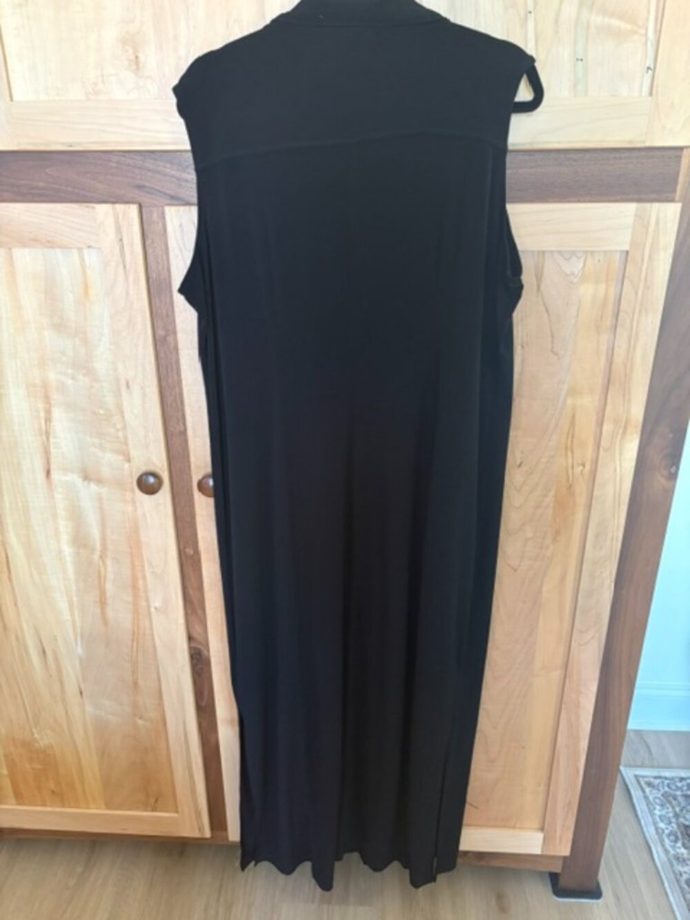 Chico's Black Sleeveless Gold Button Maxi Shirt Dress - Chico's size 3 (XL) - Picture 2 of 7
